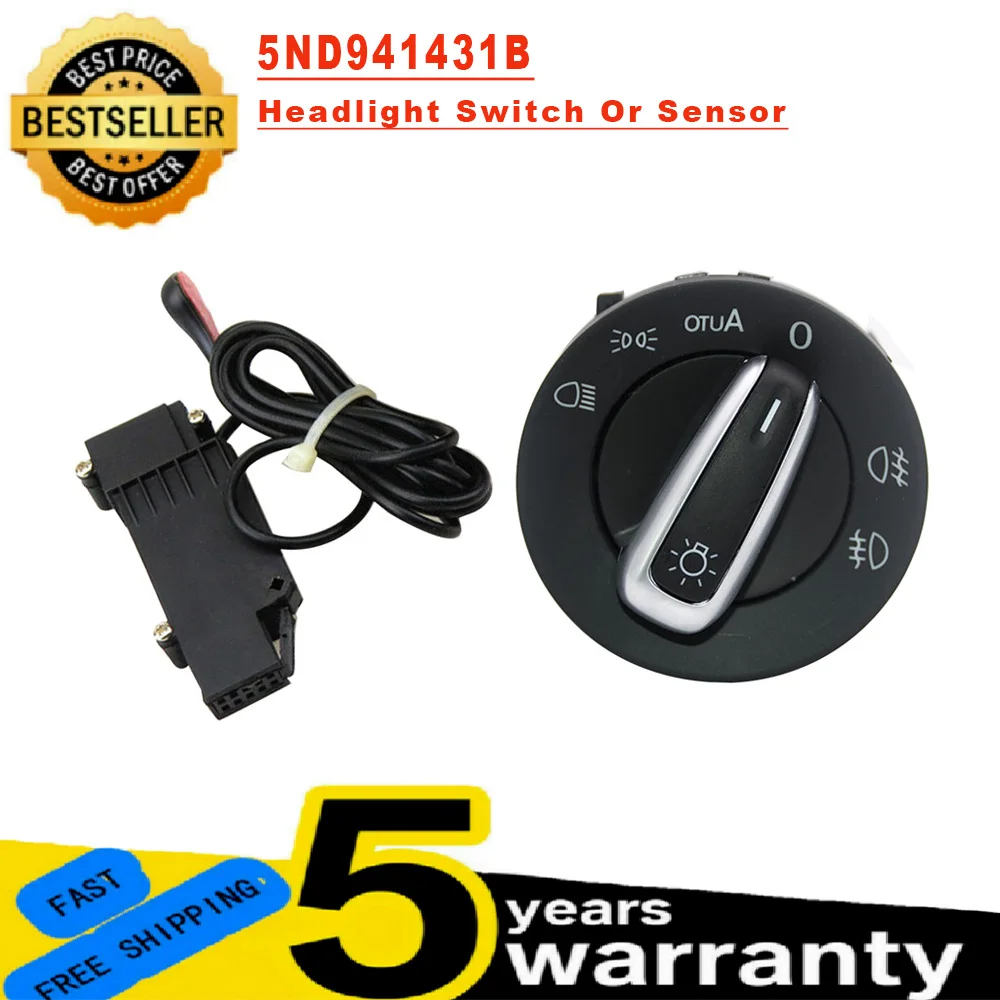 

Хромированный переключатель фар 5ND941431B с автофункцией для VW Golf Jetta MK5 MK6 GTI Passat B6 B7 CC Touran Caddy Tiguan