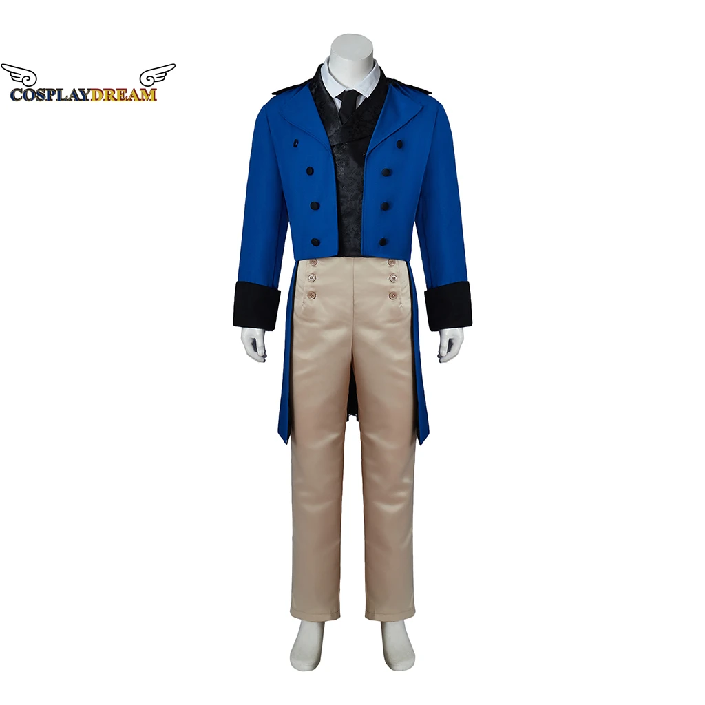 18Th Century Regency Histical Cosplay Costume Medievale Mens Blue Tailcoat Pants Suit Histical Retro Prince Ball Gown Outfit