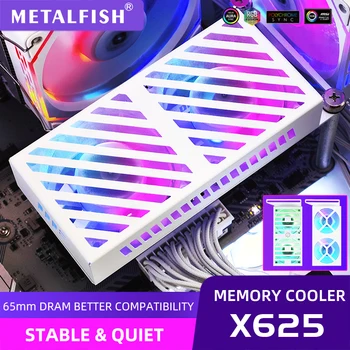 METALFISH X625 메모리 DRAM 쿨러 65mm 높이 ARGB DDR4 DDR5 라디에이터 지원 빠른 설치 방열판 RAM MATX ATX 섀시