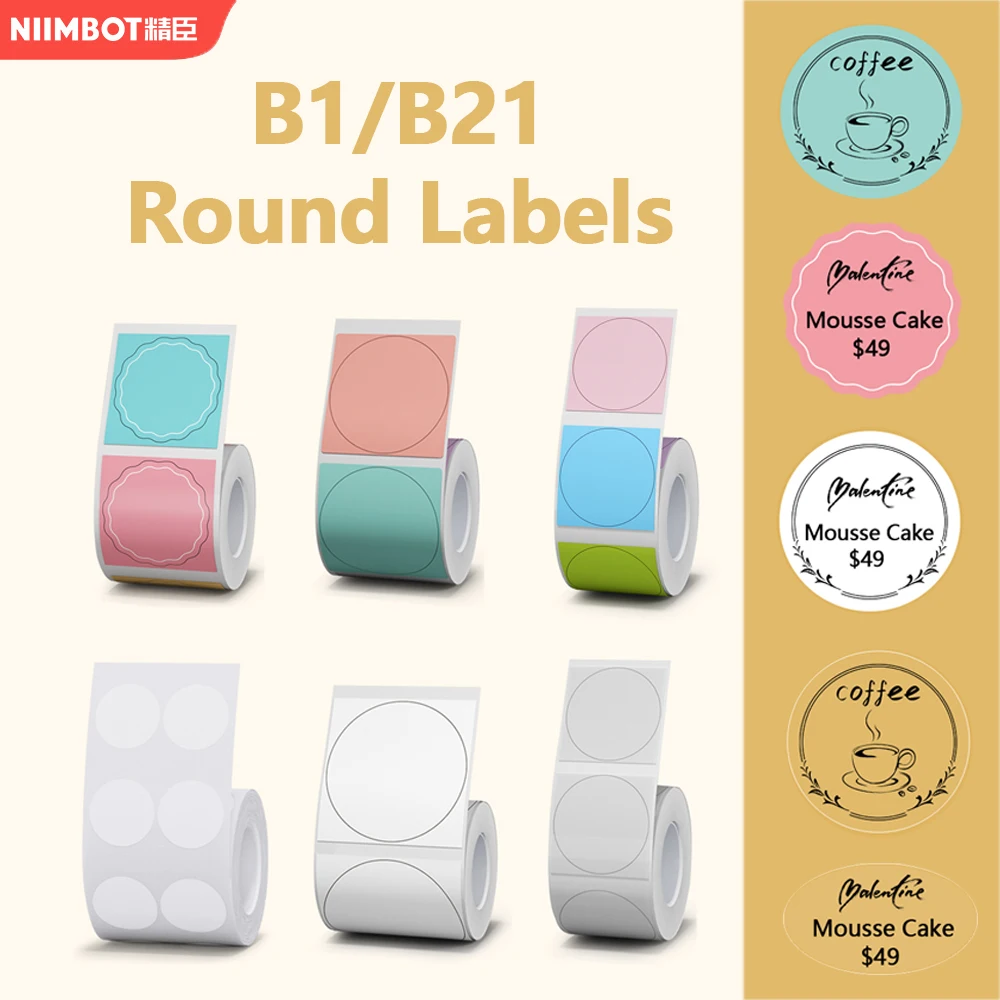 NIIMBOT Etiquetas Térmicas Transparentes 50x30 Mm – Adhesivo Fuerte, Impermeables, Sin BPA (125 Uds)