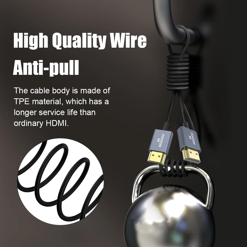 MOSHOU-HDMI 2.1 8K 60Hz Ʈ   ũ HDMI to HDMI 4K 120Hz HDMI to HDMI, ī޶ Xbox PS5 Ｚ QLED TV Ʈ