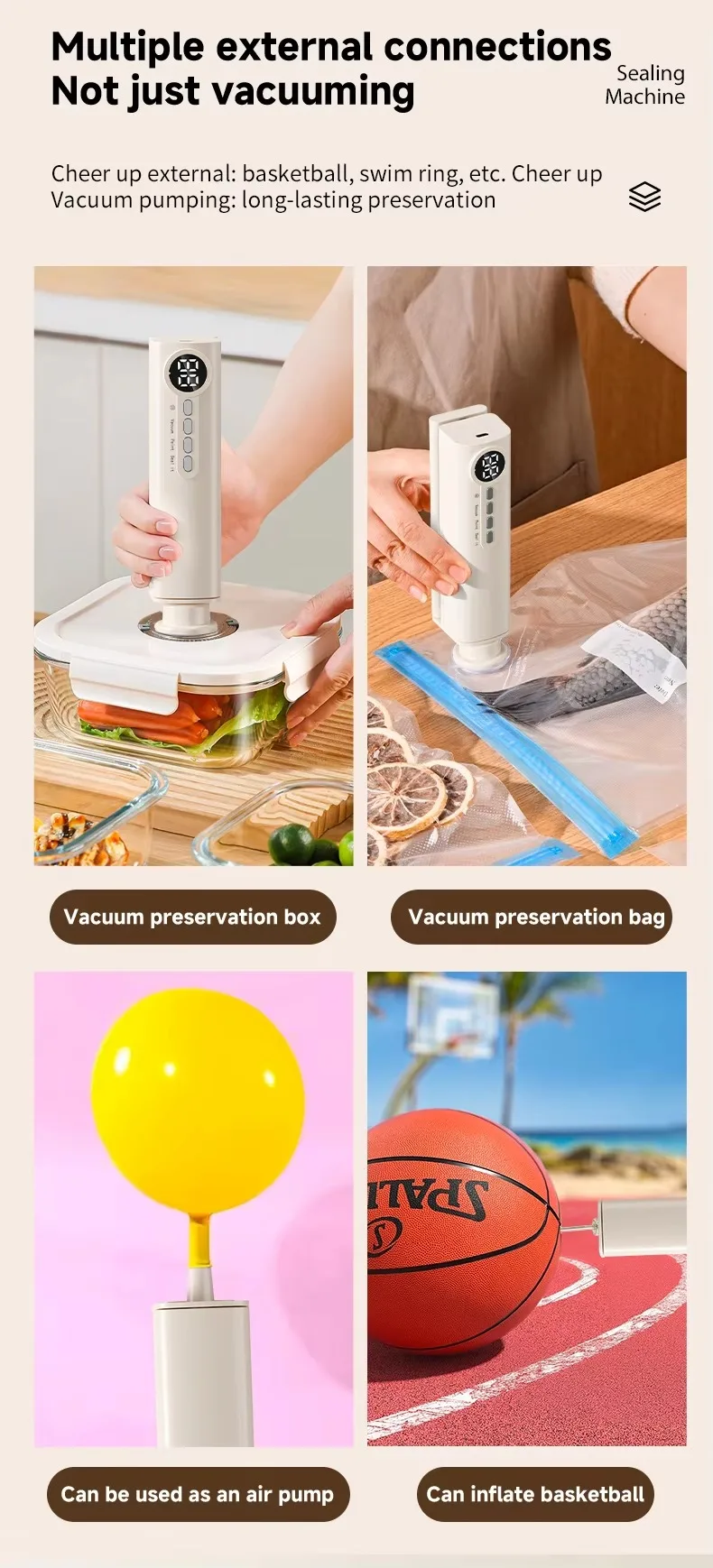 Description Picture 5 of itemPortable Wireless Vacuum Sealer Machine For Food Storage/USB Rechargeable/62Kpa Strong Suction/Dry/Moist Mode
