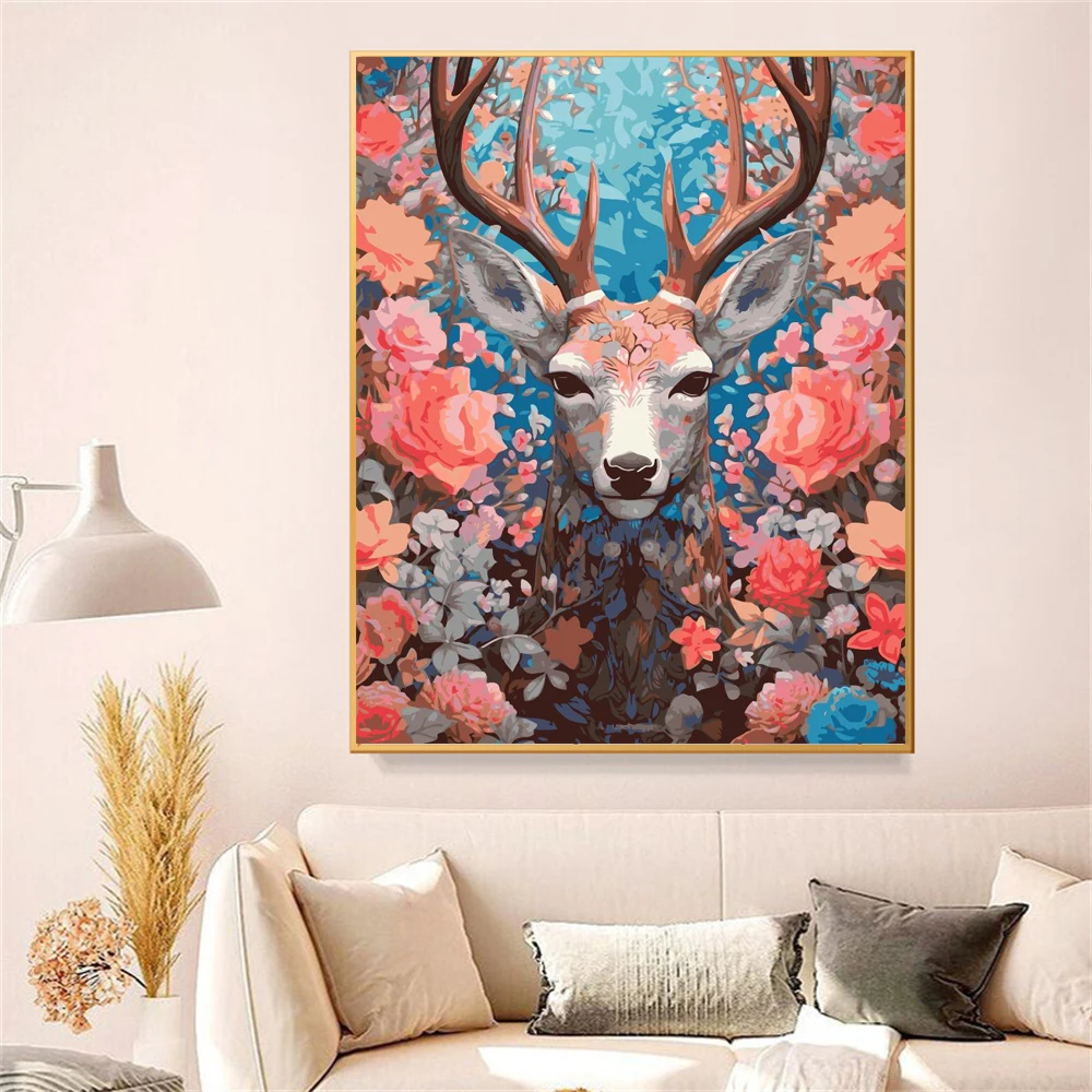 

Картина по номерам для взрослых, олень, дропшиппинг, картина по номерам, домашний декор