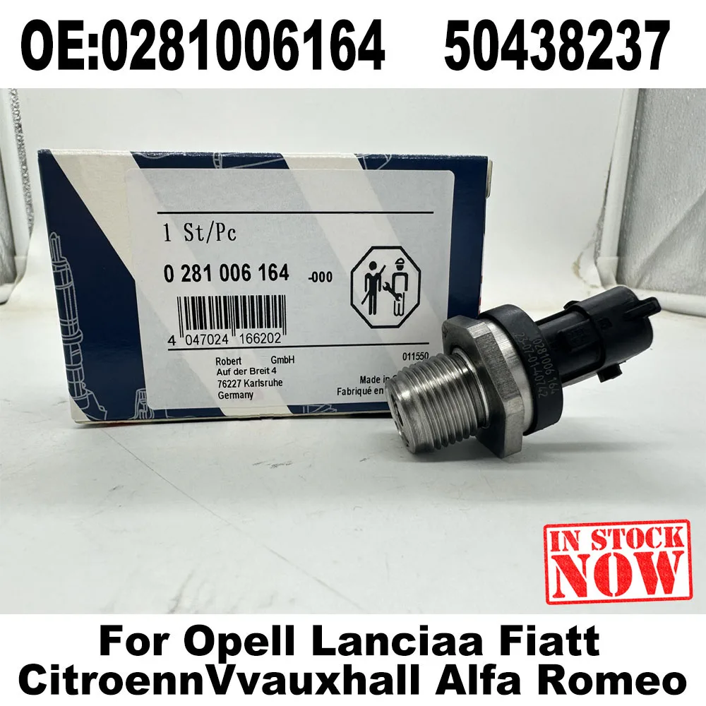 Part Number 0281006164 Fuel Rail Pressure Sensor 55230827 50438237 For V-AUXHALL O-PEL S-UZUKI P-EUGEOT Citroenn