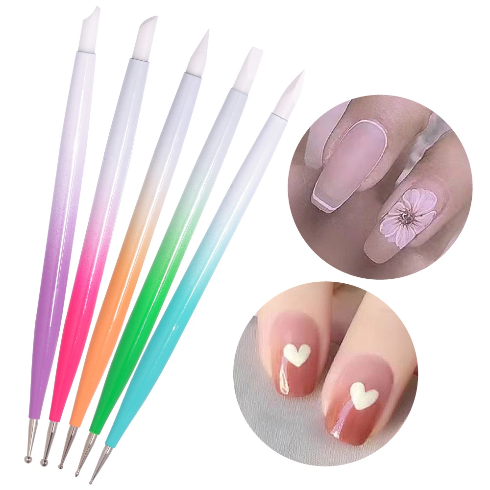 5pcs 2 Way Dotting Pen Marbleizing Tool Nail Art Design Dot Paint Tools USA  | eBay