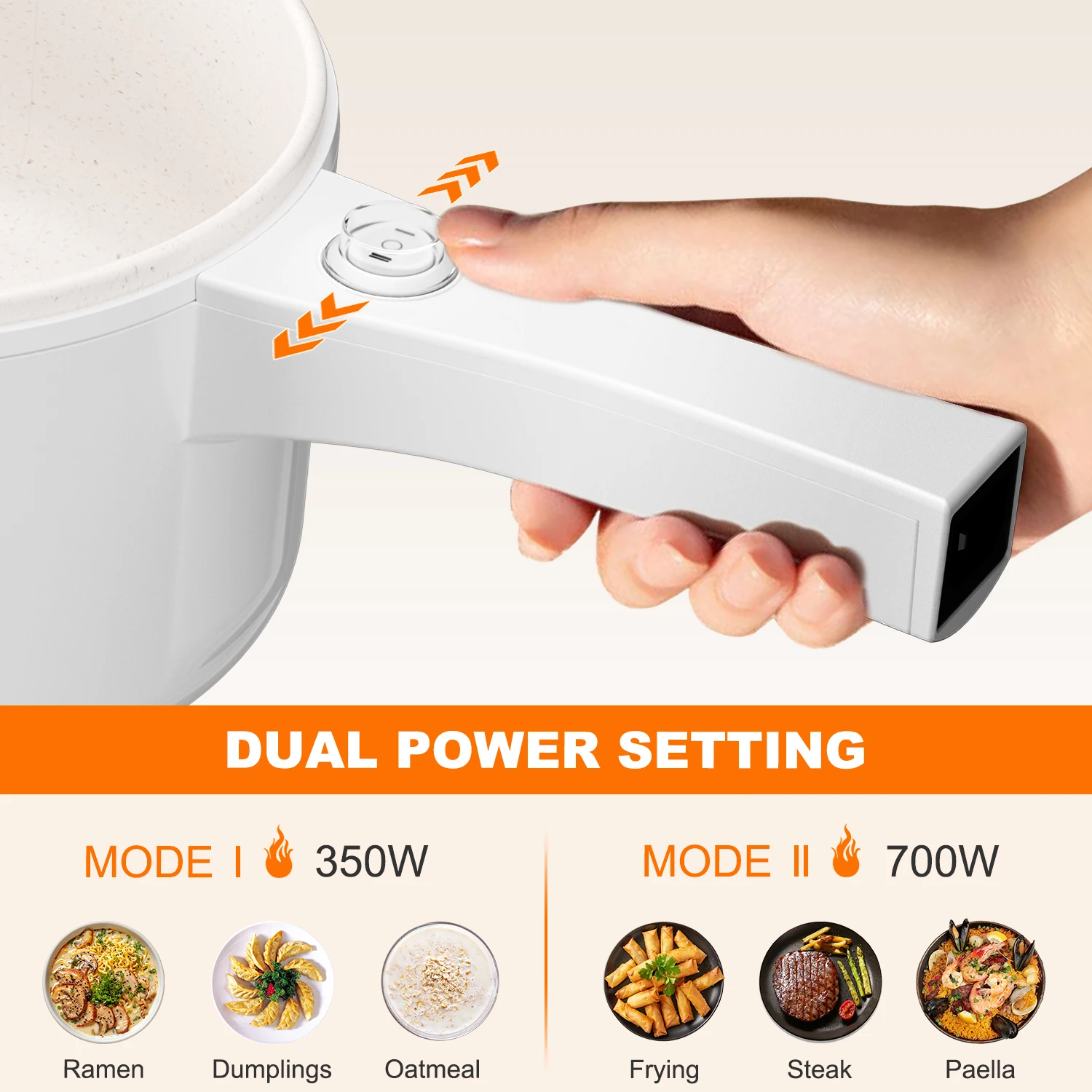 Hot Pot Electric, 2L Rapid Ramen Cooker for Dorm, Electric Pot for Cooking with Veggie Egg Steamer, Portable Nonstick Frying Pan