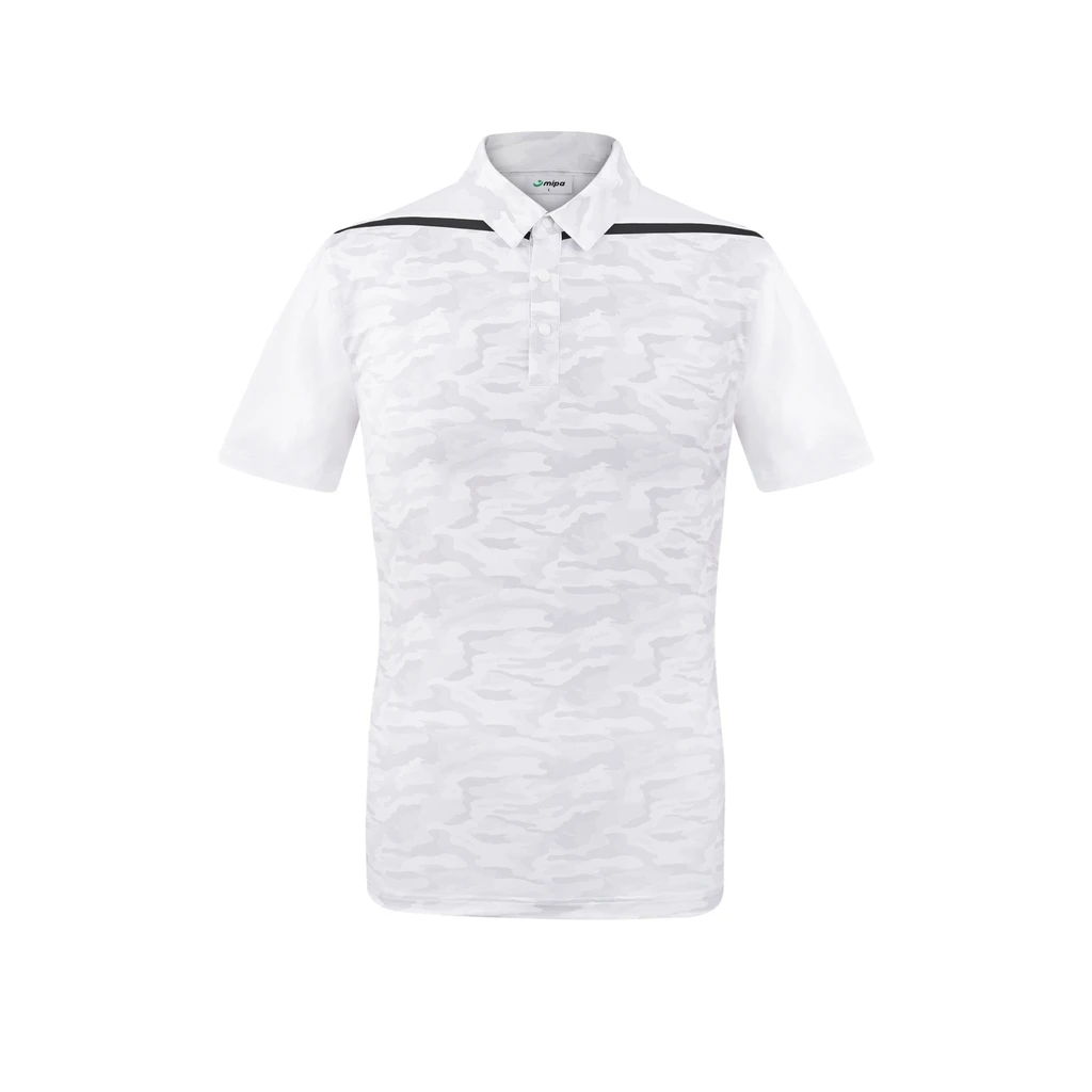 

Mipa Jimi Top for Men Unique Borderless Printed Pattern Mipa Logo on Collar Highlights Design Slim Fit Men's Golf Polo Shirt