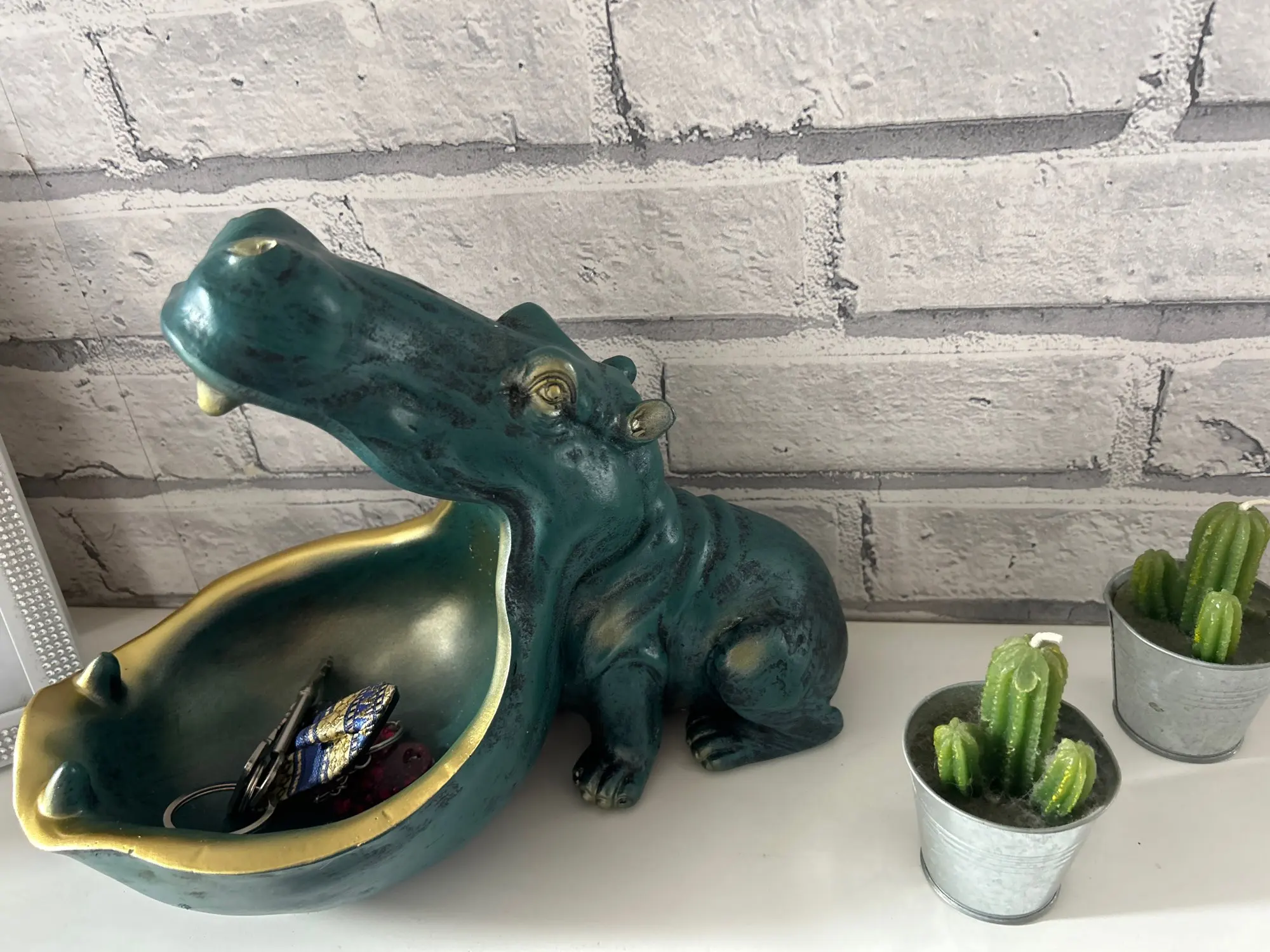 Hip and Handy: Resin Hippo Statue - Storage and Style in One Adorable Figurine photo review