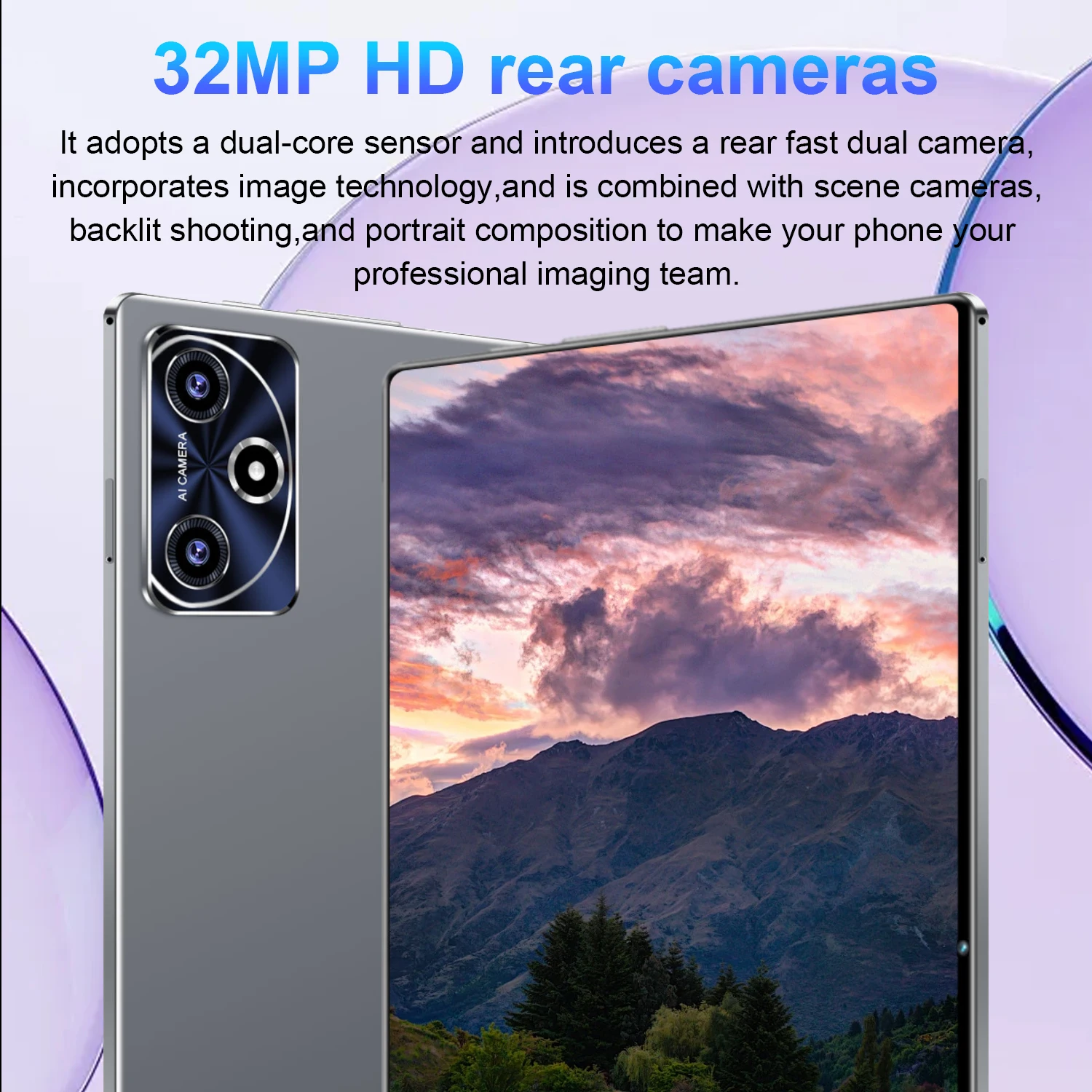 2026 New Tablet Android 13 12000mAh Large Battery 16MP+32MP Camera 10 Core 5G WiFi Portable 16GB RAM 1TB ROM For Ebook Reading
