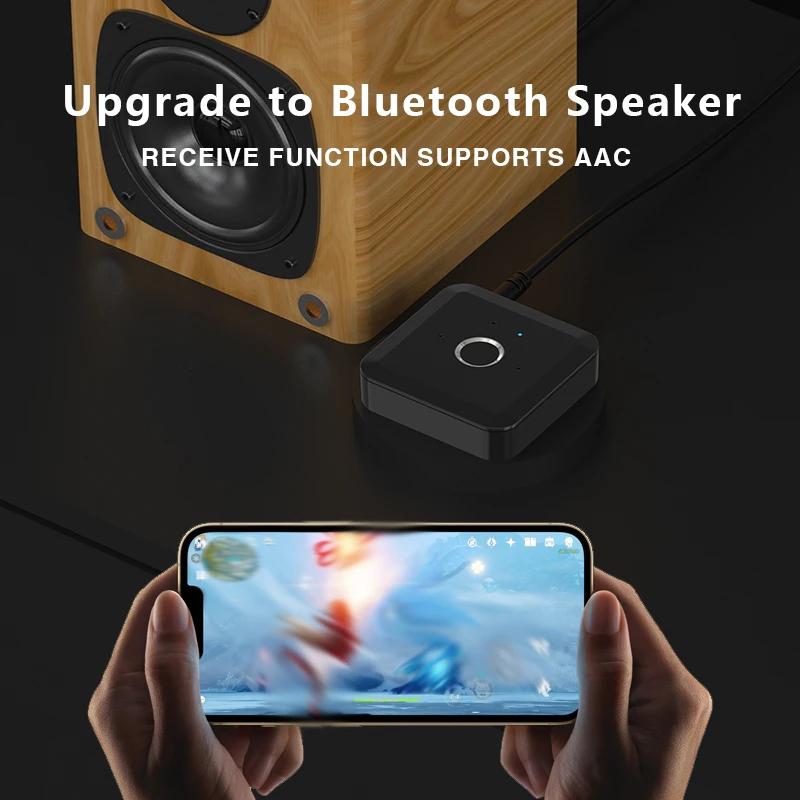 VAORLO 2 IN 1 Bluetooth 5.2 Audio Transmitter Receiver 24Bit 96Khz 3.5MM AUX aptX Adaptive LL HD Wireless Adapter for TV PC Car bluetooth adapter bluetooth audio receiver bluetooth transceiver adapter audio adapter bluetooth aux adaptor