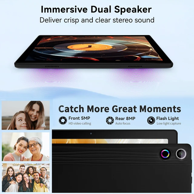 A10L 10" Android 14 Tablet – 12GB RAM, 64GB ROM, WiFi 6 5
