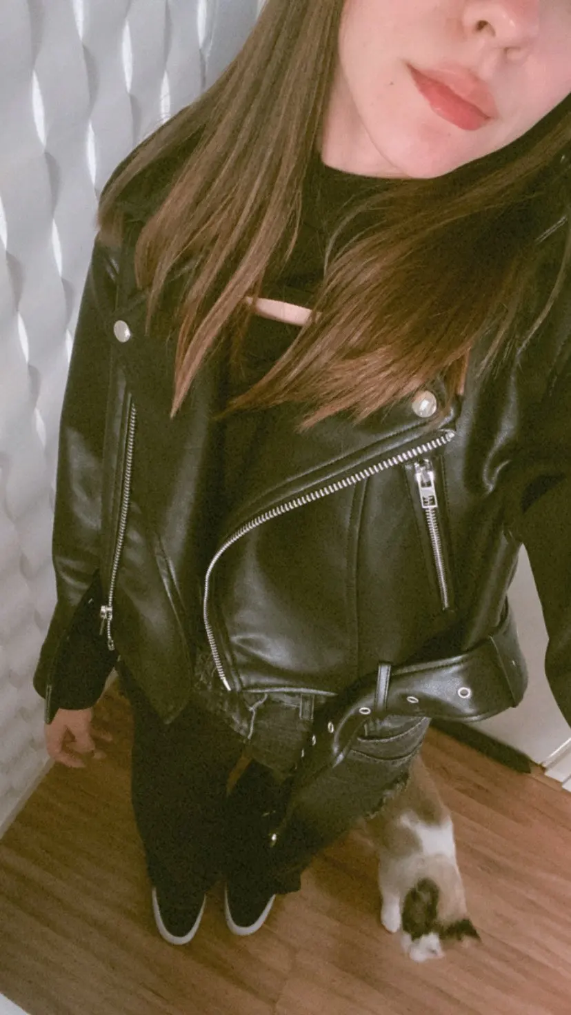 Ailegogo Faux Leather Short Jacket photo review