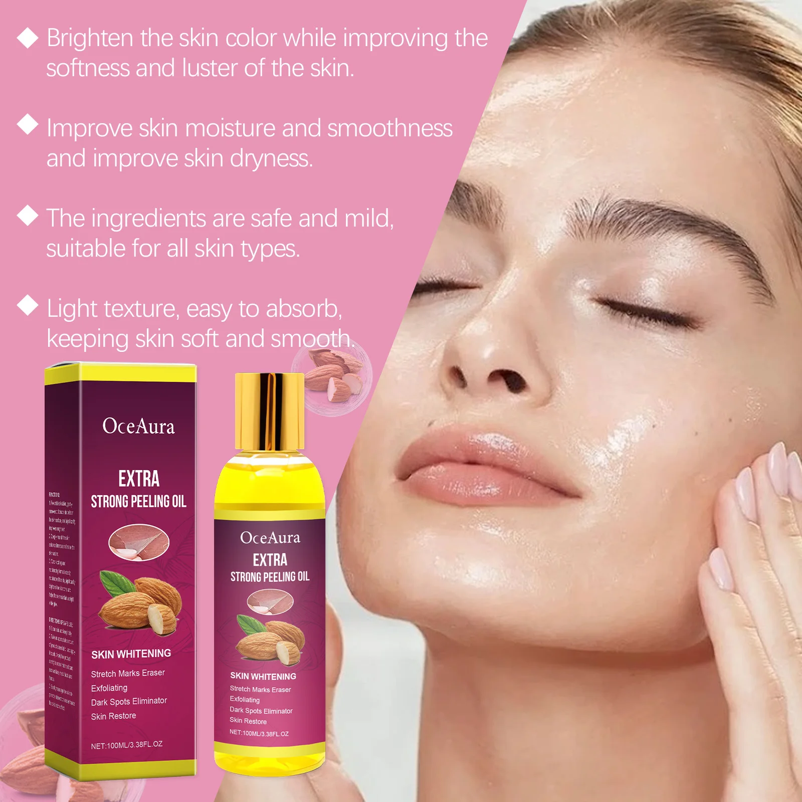 Oceaura Body Exfoliating Oil - Moisturizing Peeling Oil for Dead Skin  Dark Spot Removal