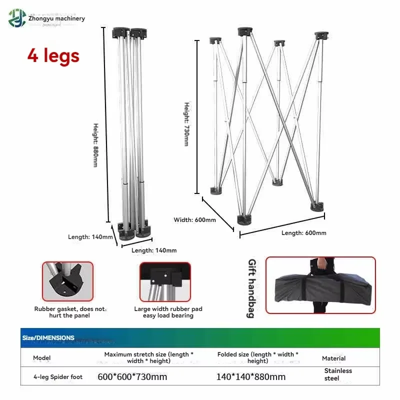 Складний верстак із нержавіючої сталі, портативний робочий верстак Sawhorse Support, швидкий телескопічний верстак
