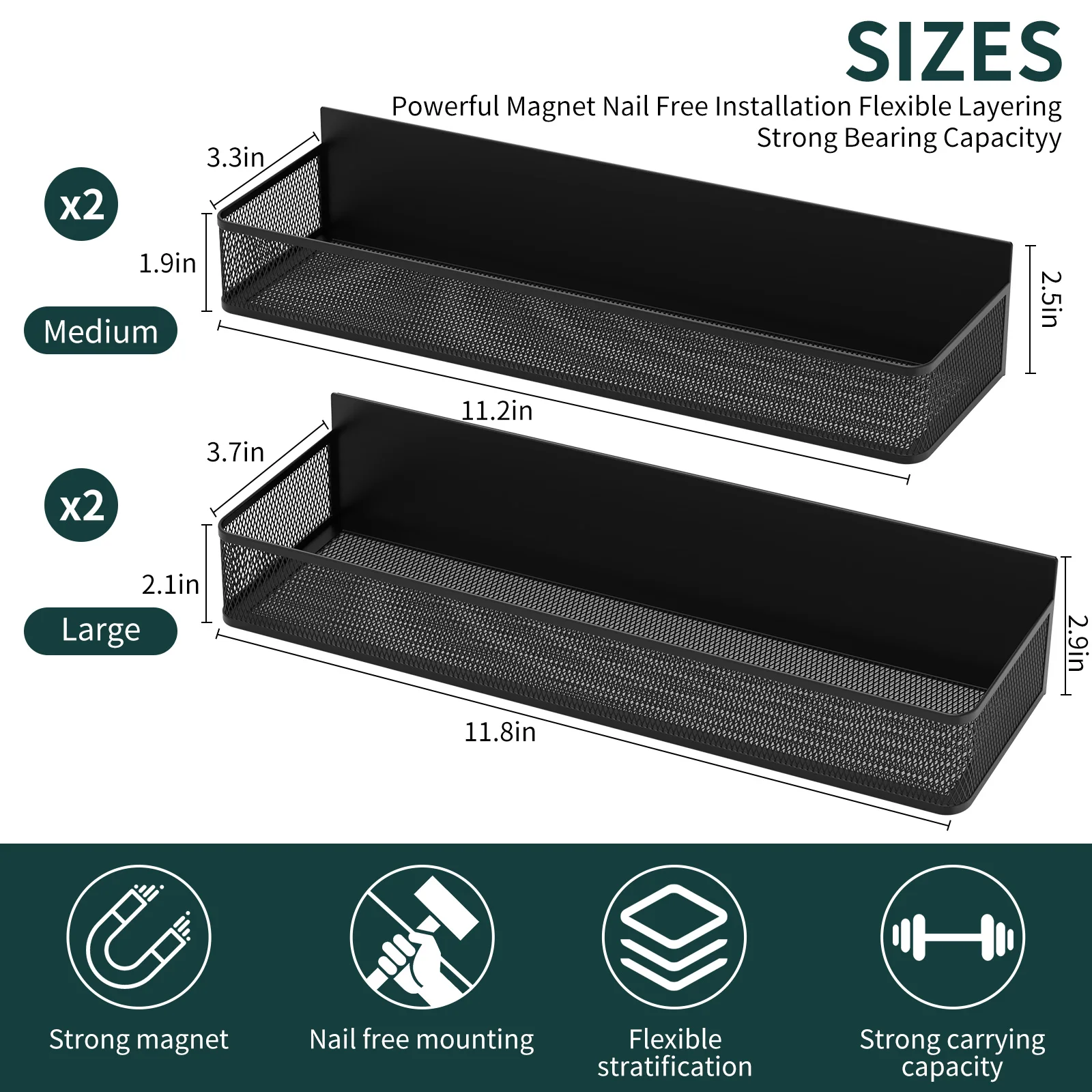 Sorty™ 4-Piece Magnetic Spice Rack Set - Image 2