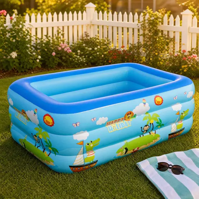 Piscine gonflable rectangulaire grande taille pour extérieur, piscine en PVC portable hors sol pour jardin, patio 1