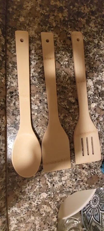 Alishan Cookware Set Bamboo Spatula Spoon Wholesale Non-stick Frying Pan Spatula Bamboo Spatula Cookware Laser photo review
