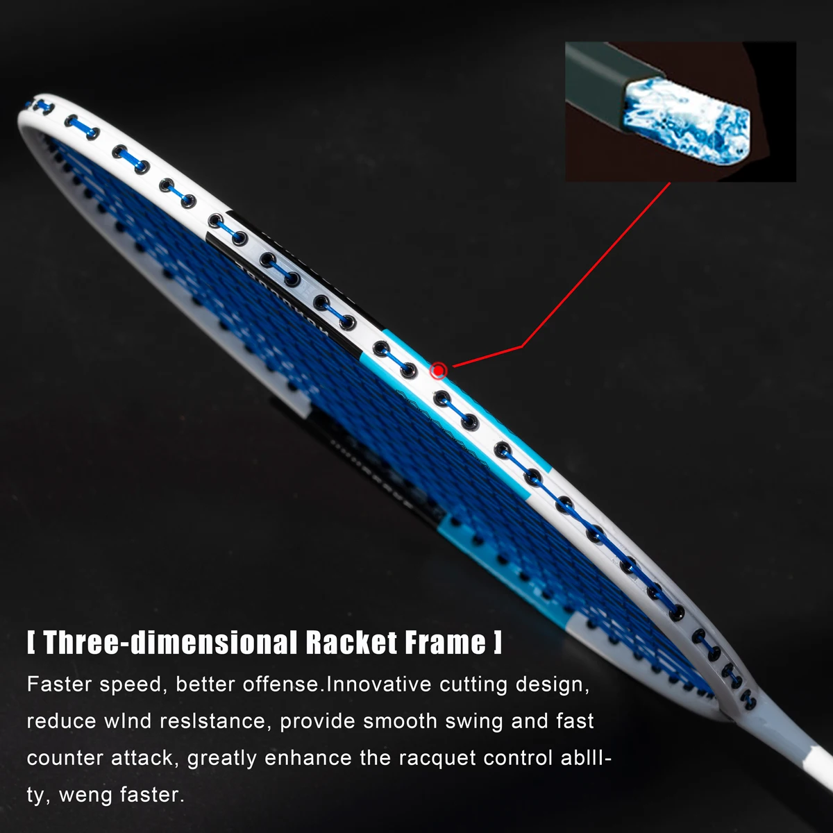 Alpsport Gemini 4U Badminton Racket T800 Carbon Fiber Offense max 28 lbs Various Colors Mixable