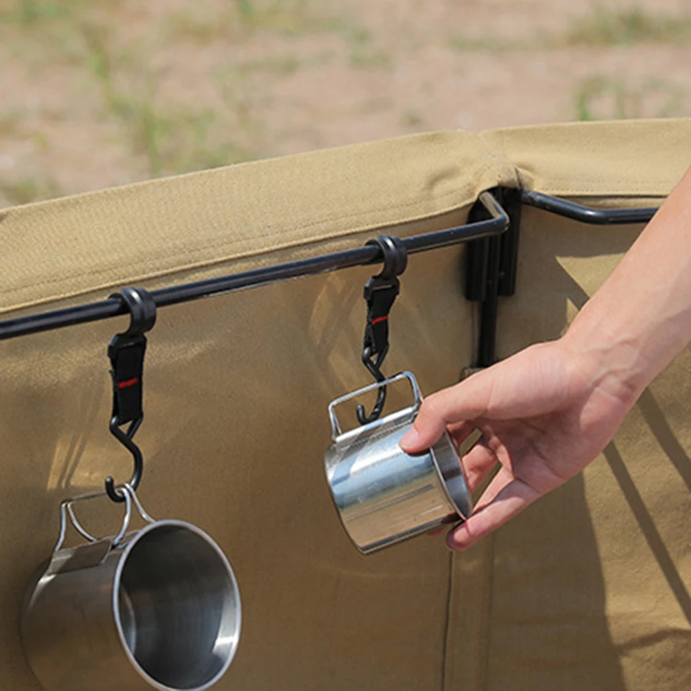 5/10pcs Outdoor Camping Moveable Hooks Detachable S-Shaped Hooks Hanging Storage Rack Multifunctional Outdoor Tools 6