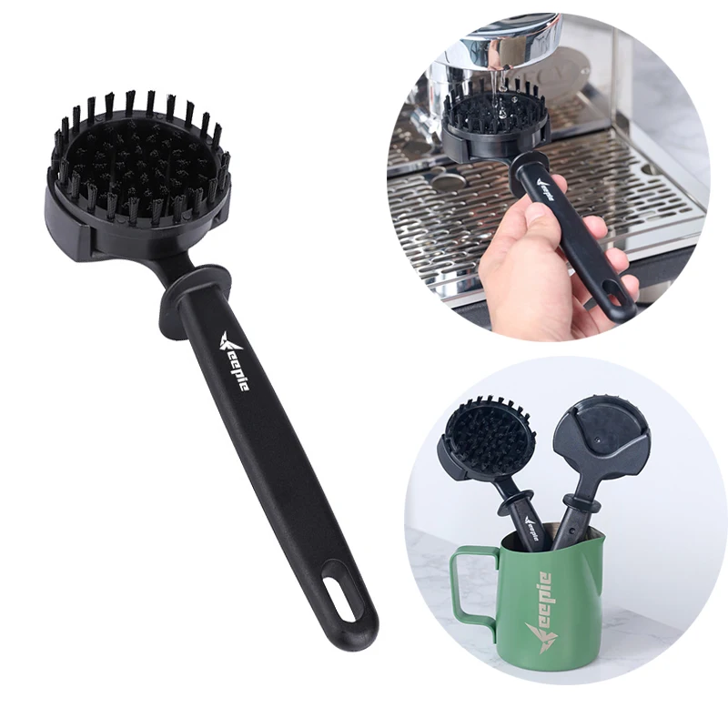 

58mm Coffee Brewing Head Round Head Cleaning Brush Replaceable Head Coffee Machine Grinder Anti-scalding Cleaner Brush
