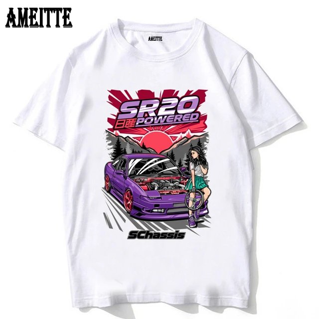 Schassis 13 Powered Classic T-shirts S13 Criminal On Touge Drift King Style Japanese Race Car T-shirt Men Tees - T-shirts - AliExpress