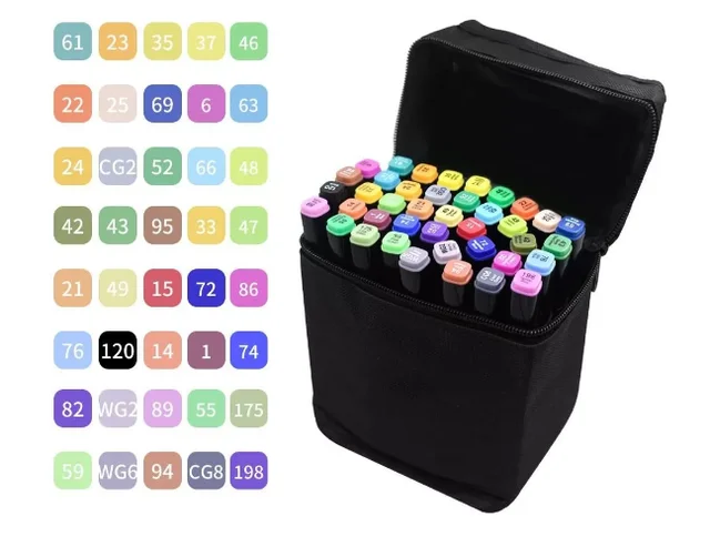 40 Cores Caneta Marcadora De Cabeça Dupla Oleosa Montagem Artística Para Estudantes Material Escolar Papelaria - Neverdie Store