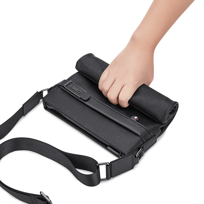 WILLIAMPOLO Men's Shoulder Bag Genuine Leather Handbags Men Leather Messenger Bag Small Crossbody Bags For Man Fashion 4
