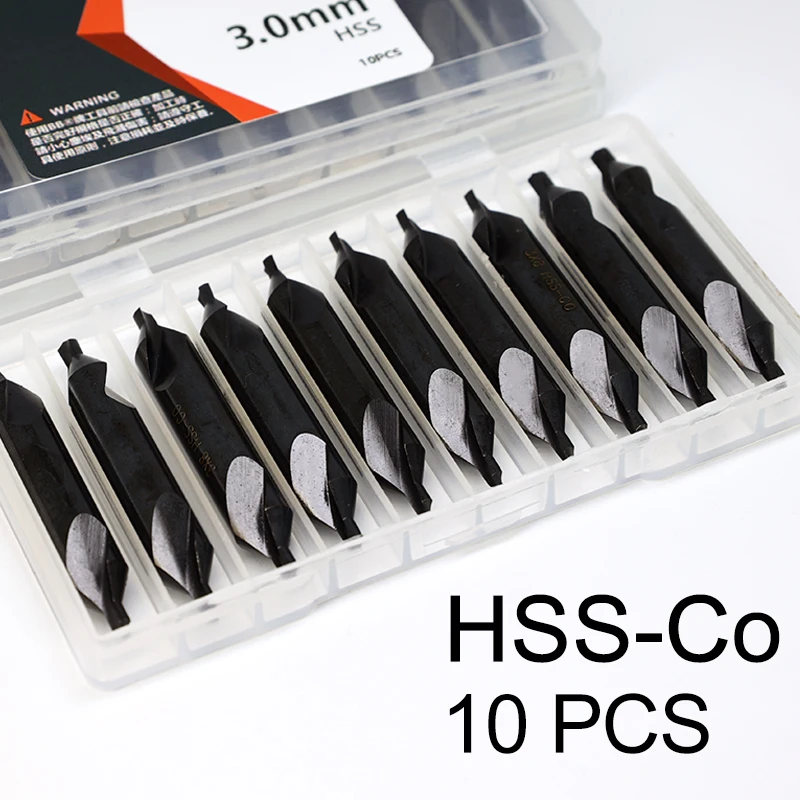Drill Bit BB Center Drill HSS Co M35 Countersink Chamfer Lath Bit A Form 60 Degree Diameter 1 1.5 1.6 2 3.15 4 5 6 for Metal Aluminum