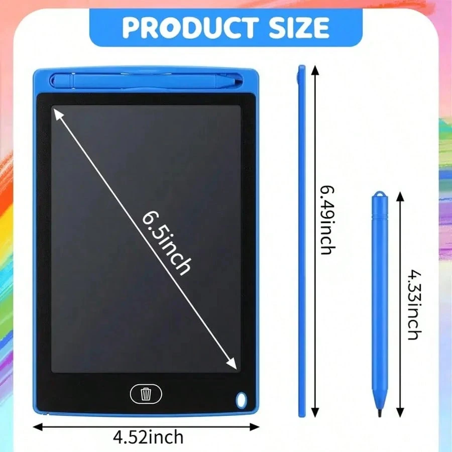 2PCS 6.5 Inch LCD Drawing Tablet for Kids,Erasable Board with Pen, Travel Educational Toy Gift for Boys Girls
