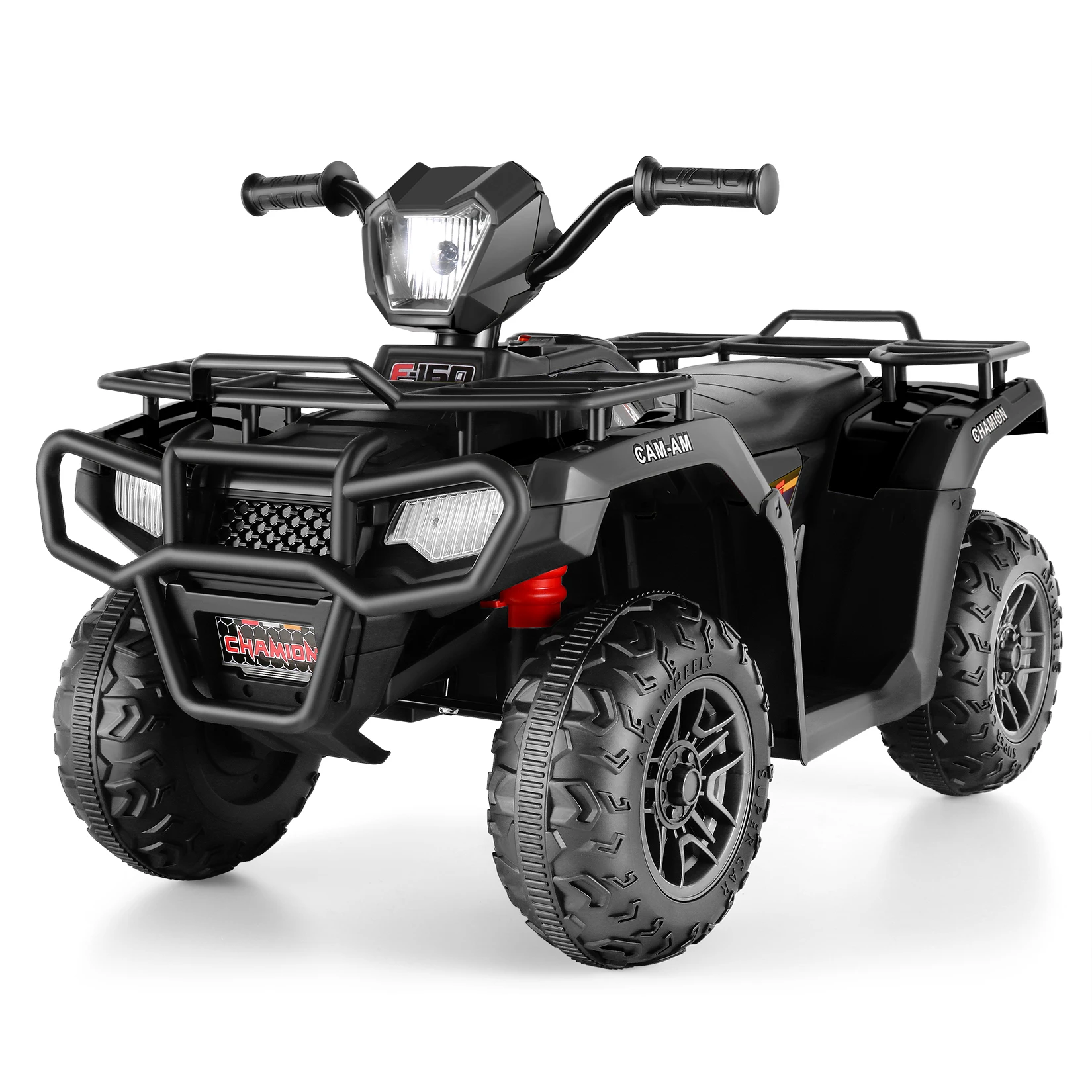 12V Kids Ride on ATV 4-Wheeler Quad Battery Powered Electric Car High/Low Speed 2X30W Motor Treaded Tires Soft Braking