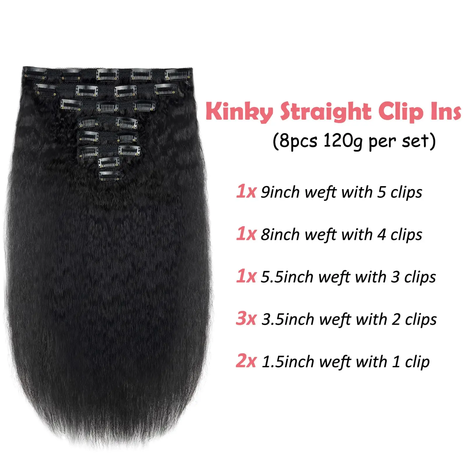 مشبك مستقيم غريب في وصلات الشعر ، شعر بشري حقيقي ،...