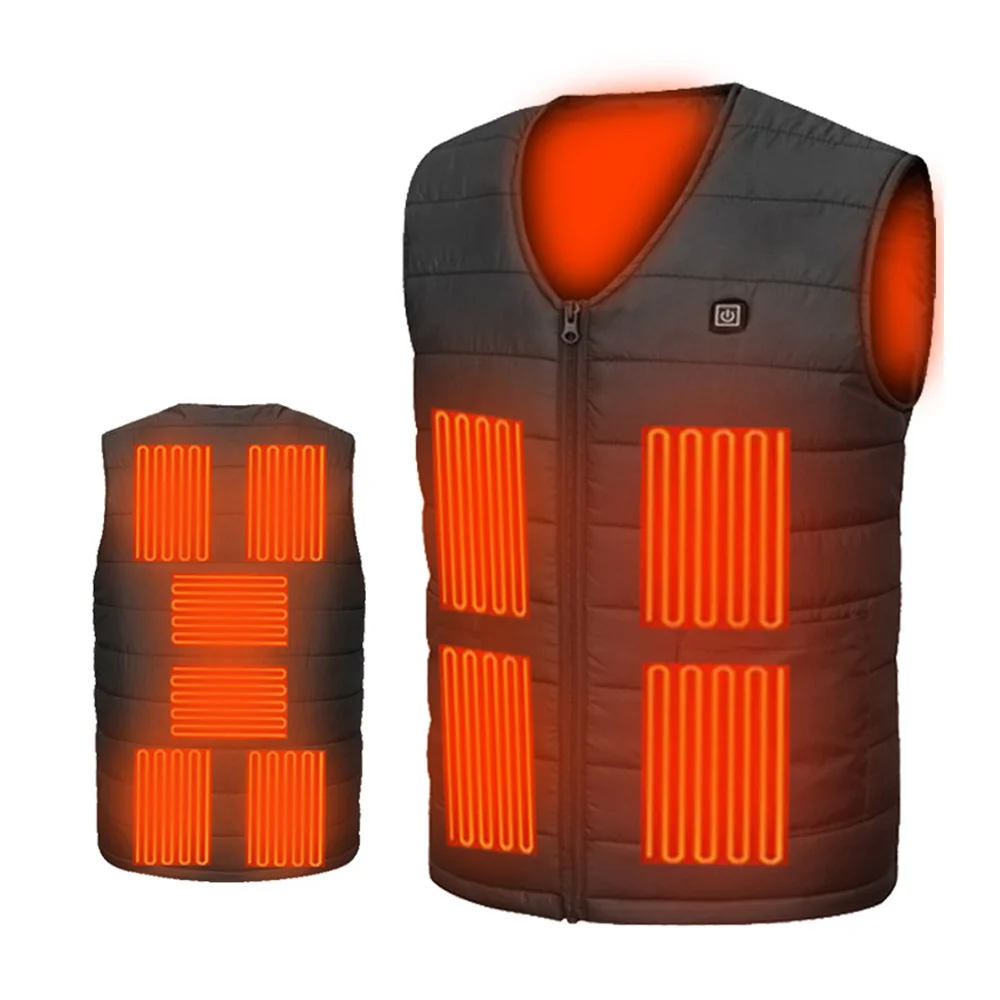 Chaleco de algodón con calefacción inteligente para hombre y mujer, chaqueta térmica Flexible con carga USB para exteriores, Otoño e Invierno