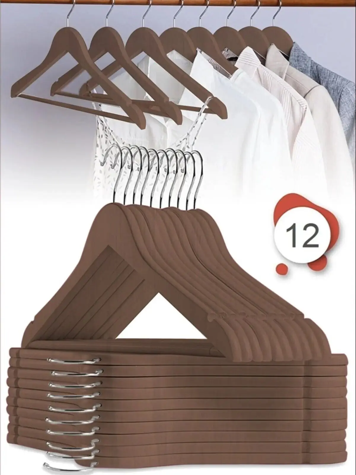 

12 Pcs Laundry Hangers for Wardrobe Organizer Home Outfit Clothes Storage and Holder Coats Trousers Jacket Hanger Bedroom