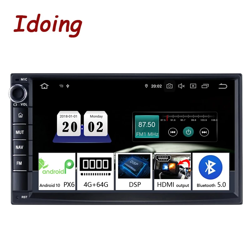 Idoing 7"px6 Android 10 4g+64g 2din Video Head Unit For Universal Car  Multimedia Radio Player 1080p Dsp Gps+glonass 2 Din No Dvd - Car Multimedia  Player - AliExpress