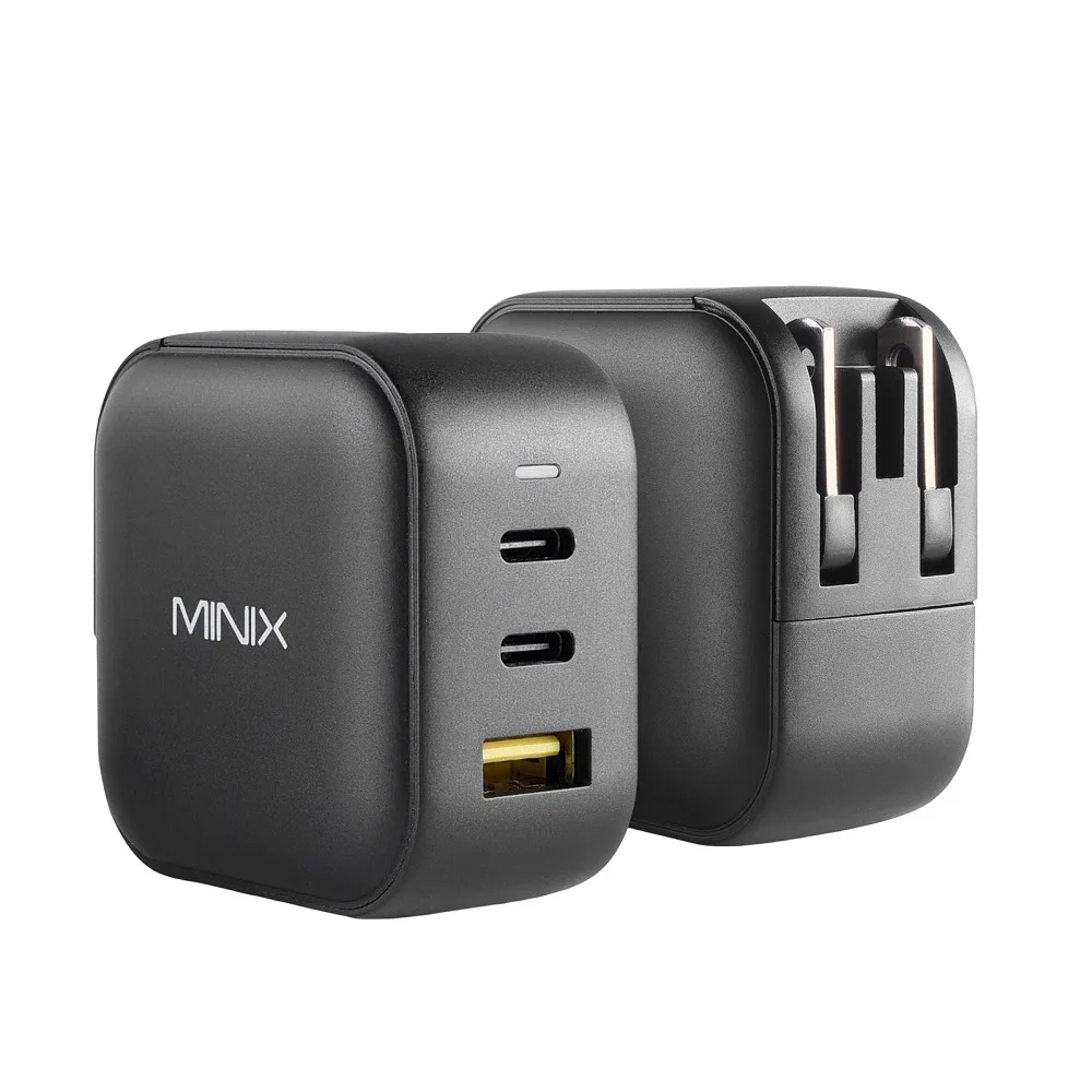 Minix Neo P1 66W Usb Fast Gan Power Charger Per Macbook 3 Porte Tipo C Caricabatterie Da Viaggio Adattatore Spina Eu/Us/Uk /Au Per Iphone