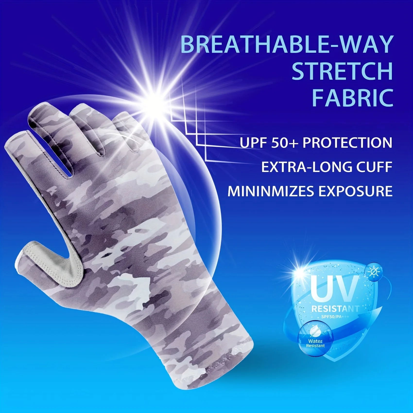 Aventik UPF 50+ Sun Protection Lightweight and Breathable Fingerless Fishing Gloves for Fishing Boating Kayaking and Outdoor