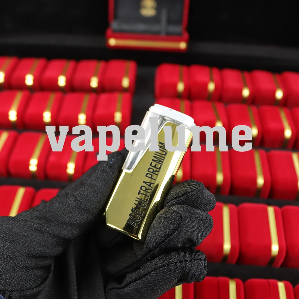 Ace Ultra desechable Vape Muhameds 2ml tanque vacío Golden Vapor Ecig Start Kit logotipo personalizado maleta de mano roja de lujo 10 estilos
