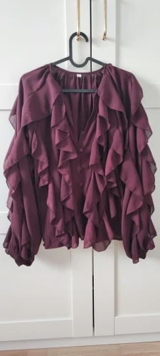 Guobioziy Women's Ruffled Semi-Transparent Blouse photo review