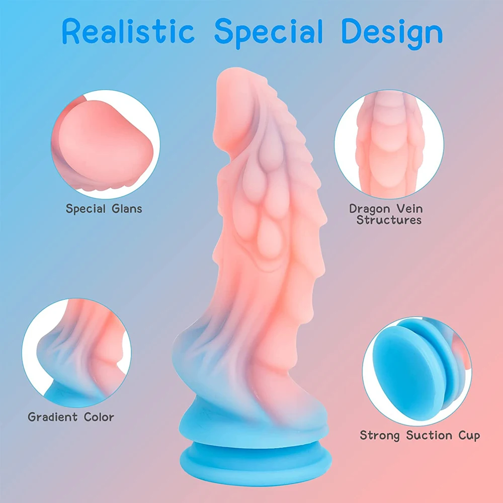 Kirin Dildos Push Realistic Dildo Suction Cup Monster Penis Penetration Anal Hands Free Toy Anal Plug Adult Sex Toys for Women