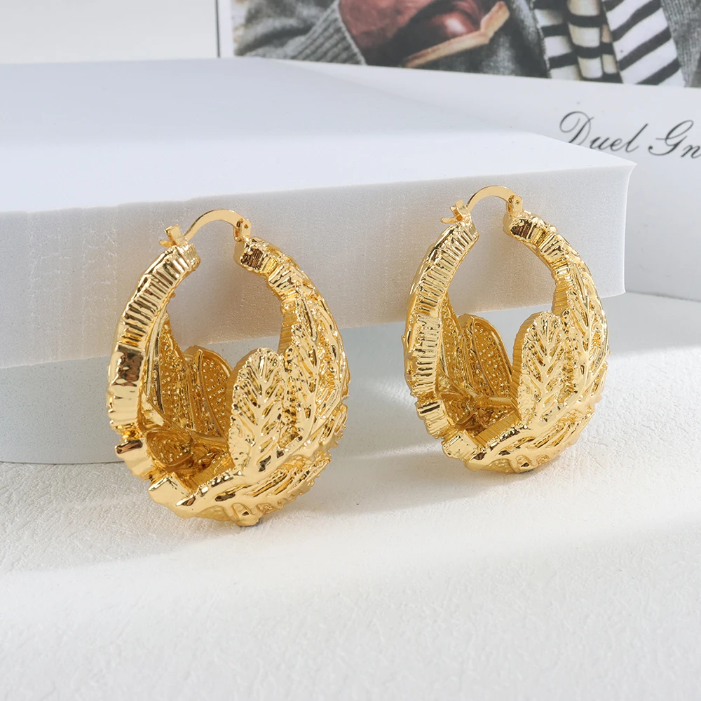 Women Earrings Gold Plated Hoop For Bride Design Weddings
