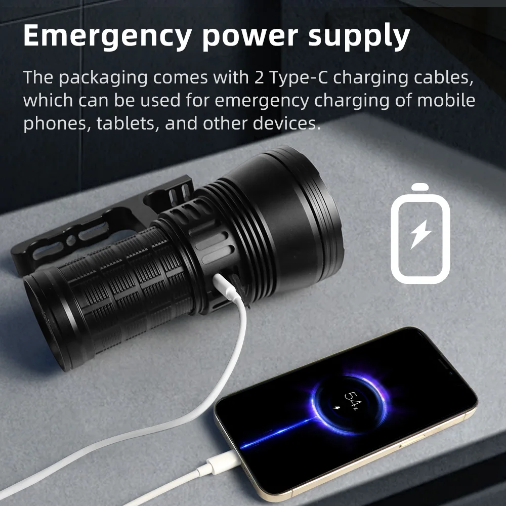 Description Picture 5 of itemHaikelite HK08 Powerful Flashlight 60000LM Lantern 1340m Range Type-C USB Charging Torch 21700 High Power Led Flashlights