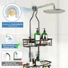 Upgraded Extended - Length Hanging Shower Organizer. Features Hooks, Rustproof Shampoo & Soap Holder. Large - Capacity Bathroom 3