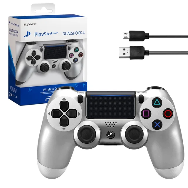 Gamepad wireless Bluetooth joystick for PS4 DualShock 4 v2 wireless (PS4/pc/iOS/Android) with shipping from Russia Gamepad playstation ps xbox series nintendo switch games game console for pc Silver
