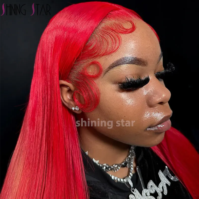 30 34 Inch Hot Red 13x6 Hd Lace Frontal Wigs Human Hair Wig Brazilian Red Colored Body Wave 13x4 Lace Front Wig For Black Women 1