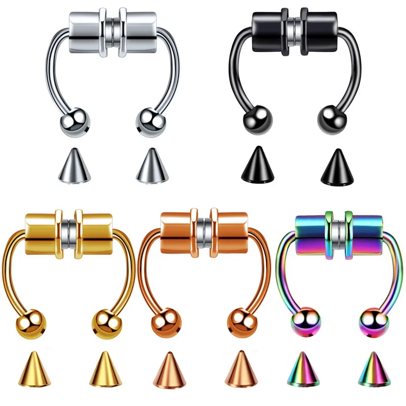 Stainless Steel Nose Ring Horseshoe Ring Nose Clip High Grade