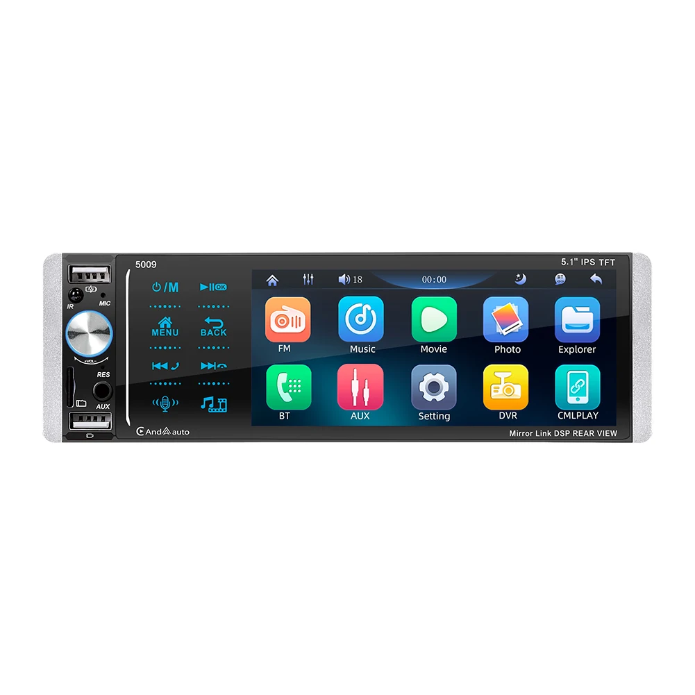  1 DIN ڵ , 5.1 ġ IPS ڵ MP5 ÷̾, HD ġ ũ,  , ̷ ũ, ī޶, ī÷ 