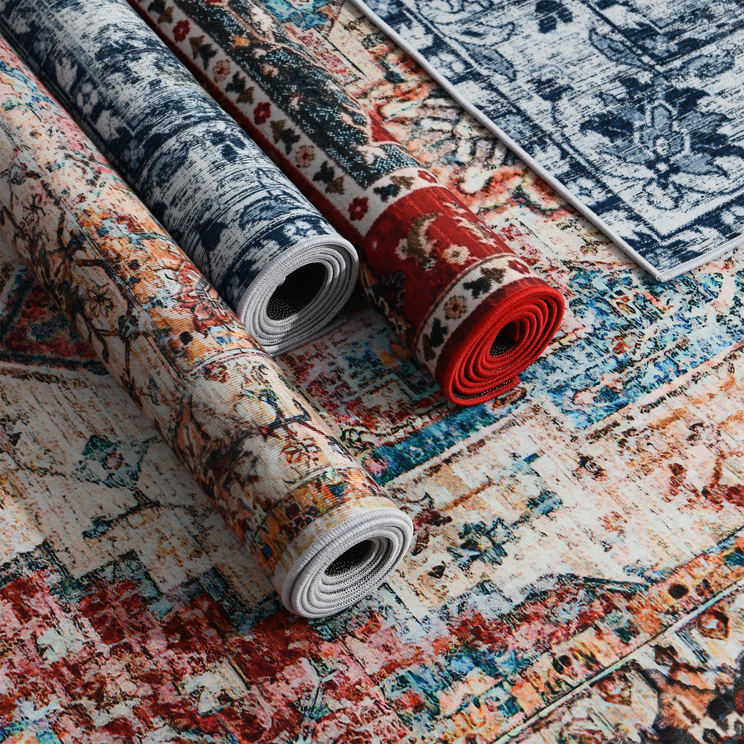 Retro Ethnic Carpets Turkish Persian Rug for Living Room Bedside Bedroom Vintage Floor Mat Entrance Doormat Carpet Large Rug silk wool rug,plush rug,floor mat,imitated cashmere carpet,plush carpet,decorative carpet,crystal pile rug,coral velvet rug