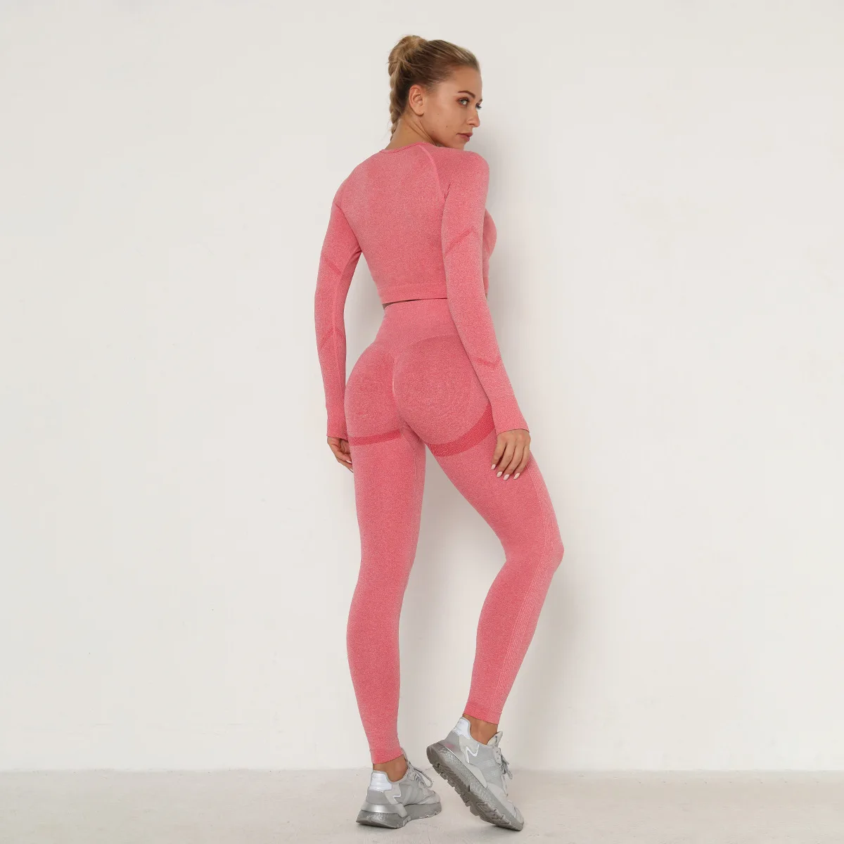 

Seamless Two Piece Leggings Women Yoga Sets Gym Fitness Sport Suit Outfits Workout 2 Piece Tracksuit Sweatsuits Free Shipping