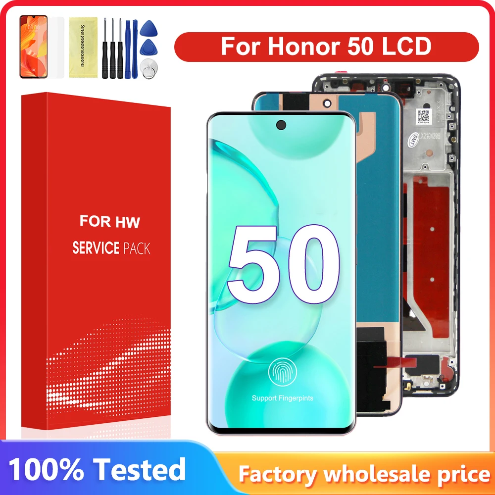 Per Originale Per Honor 50 Nth-An00 Nth-Nx9 Display Lcd Touch Screen Digitizer Assembly Per Honor50 Lcd Con Cornice