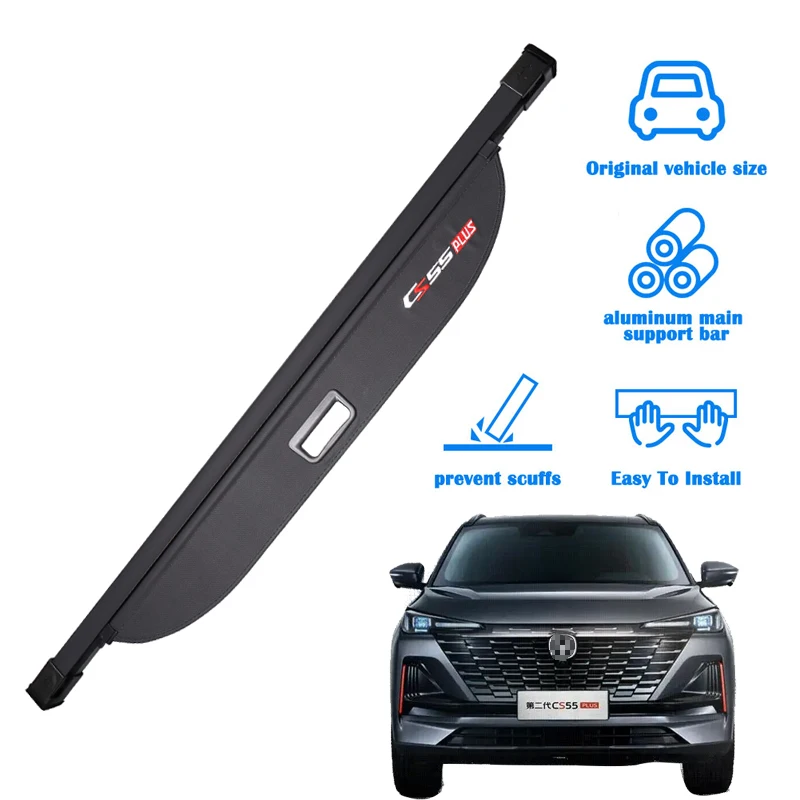 

For Changan CS55plus Cargo Cover Trunk Retractable Parcel Rack Waterproof Shield Privacy Cargo Cover Auto Parts 2022-2023